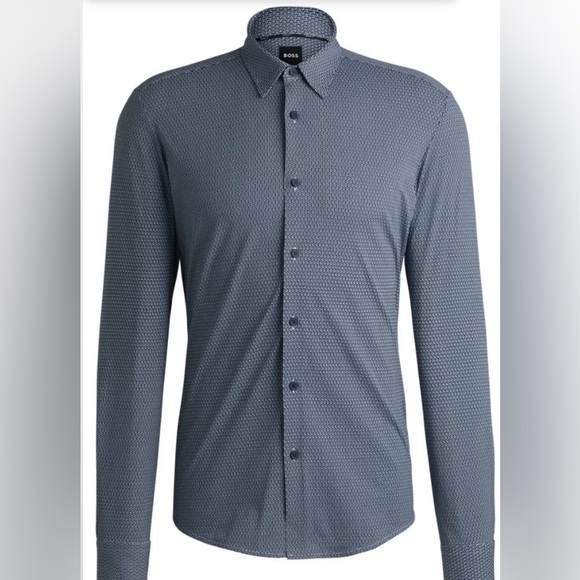 BOSS SLIM-FIT SHIRT IN PRINTED PERFORMANCE-STRETCH FABRIC - Picture 9 of 9